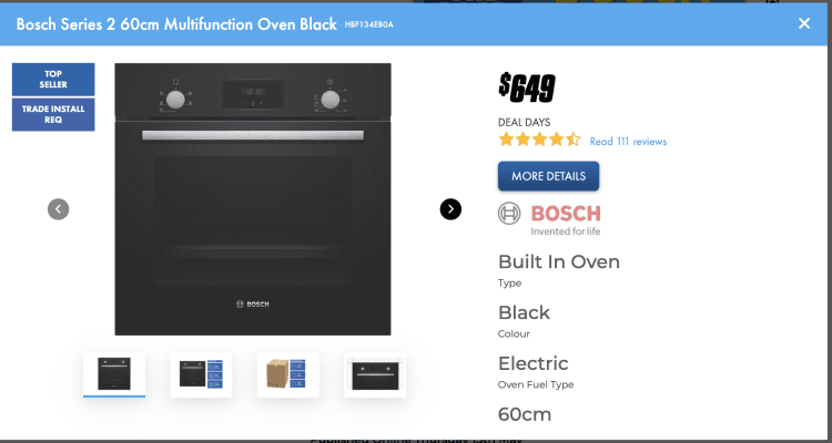 The Good Guys: Bosch Series 2 60cm Multifunction Oven Black (HBF134EB0A) – $649 -> $620 with Price Beat